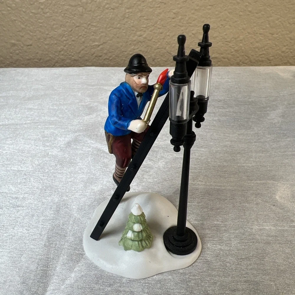 Vintage Dept 56 Heritage Village Lamplighter Accessory Set #55778 Retired 1989